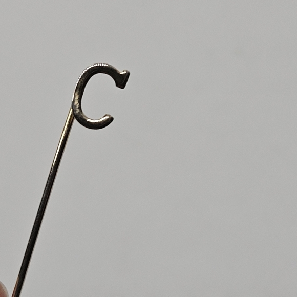 gold tone C initial stick pin - Picture 2 of 3
